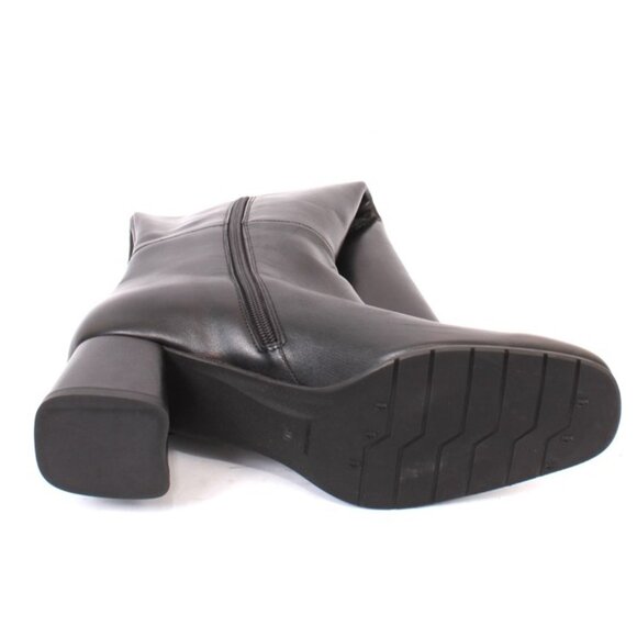 Luca Grossi 871 Black Leather Zip-Up Knee High Platform Boots - Picture 8 of 8